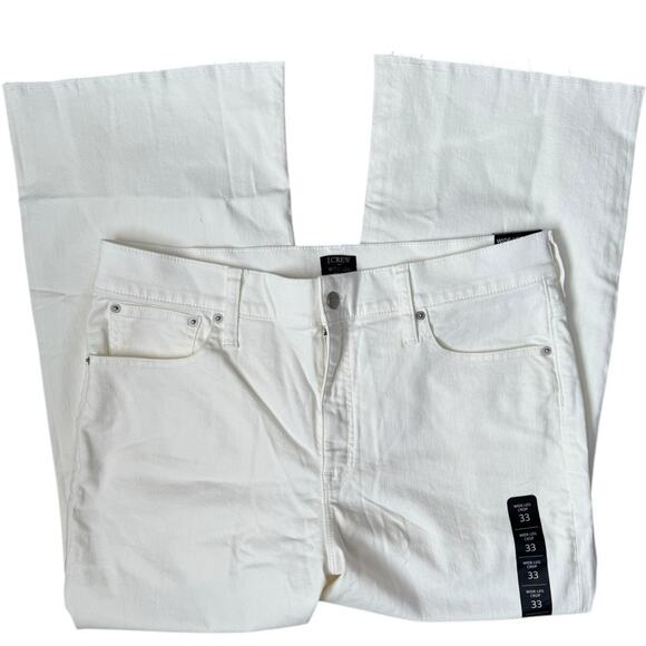 J. Crew Wide-Leg Crop Stretch Jean in All-Day Stretch Seashell White Size‎ 33 - Picture 6 of 10